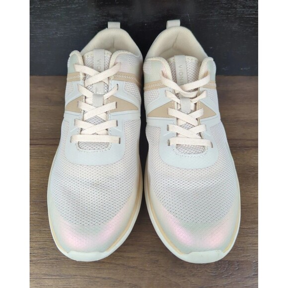 Vionic Shoes 8 Leyo Sneakers Cream Reflective Walking Casual Lightweight - Picture 2 of 12